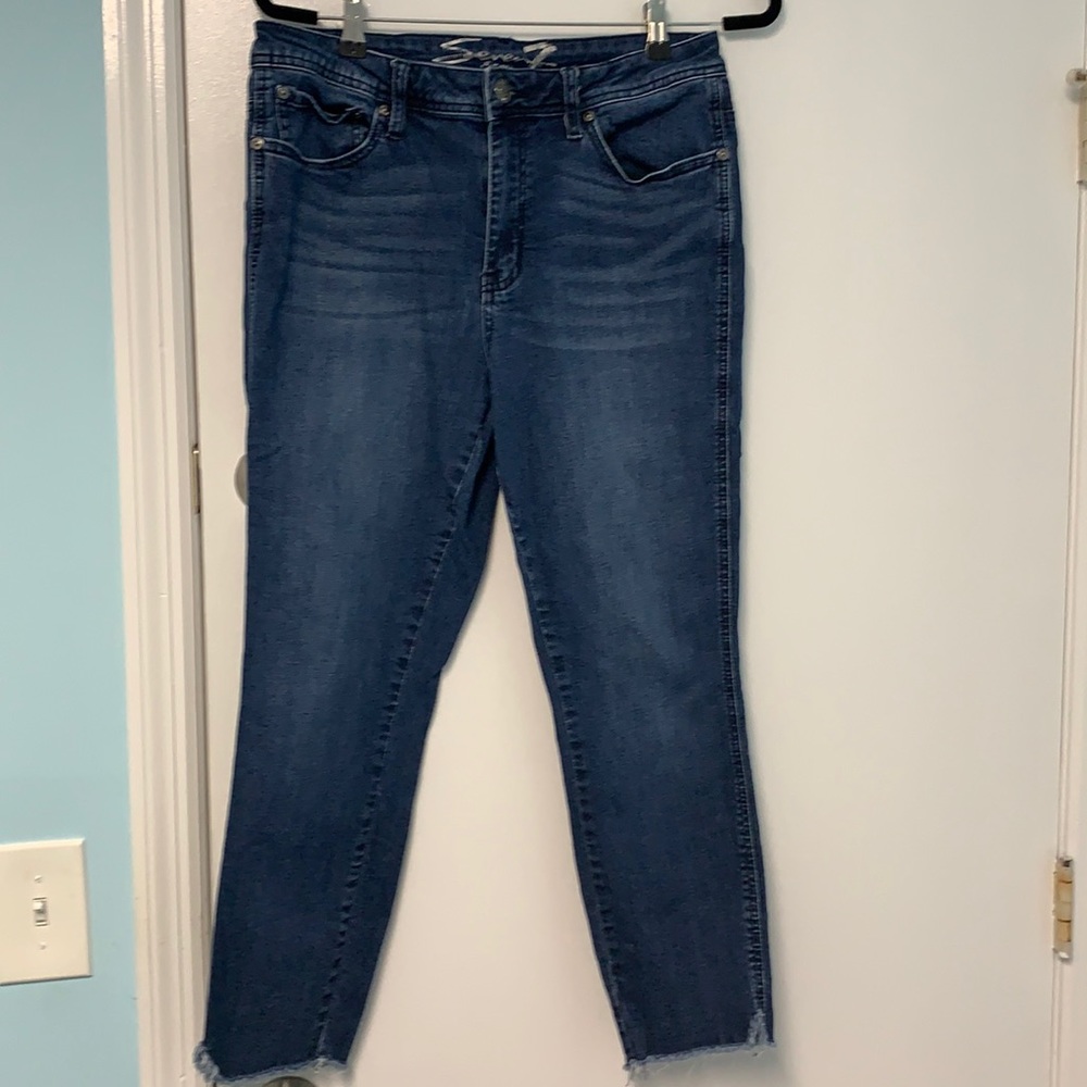 Seven frayed hem jeans